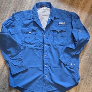 Columbia PFG Blue Button-Up Shirt